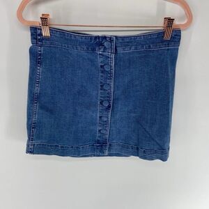 Madewell Medium Wash Full Button Denim Mini Skirt womens 2